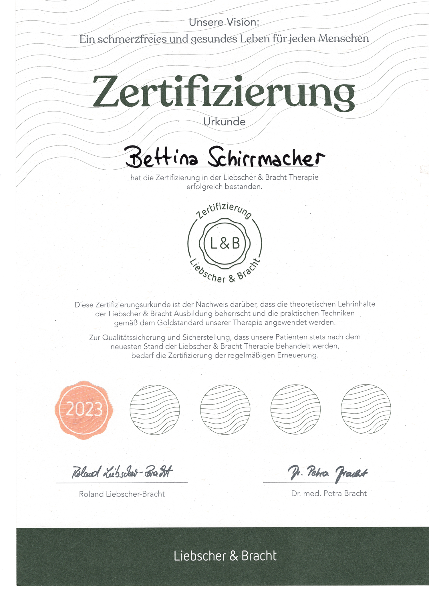 2023 Bettina Zertifikat