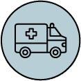 Liebscher & Bracht in Berlin statt Operation – Grafik von einem Krankenwagen