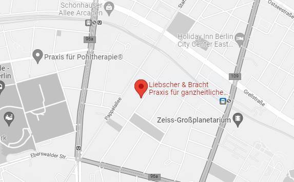 Karte von Prenzlauer Berg, Berlin mit dem Standort von Liebscher & Bracht Berlin, geleitet von Patrick Wentzel